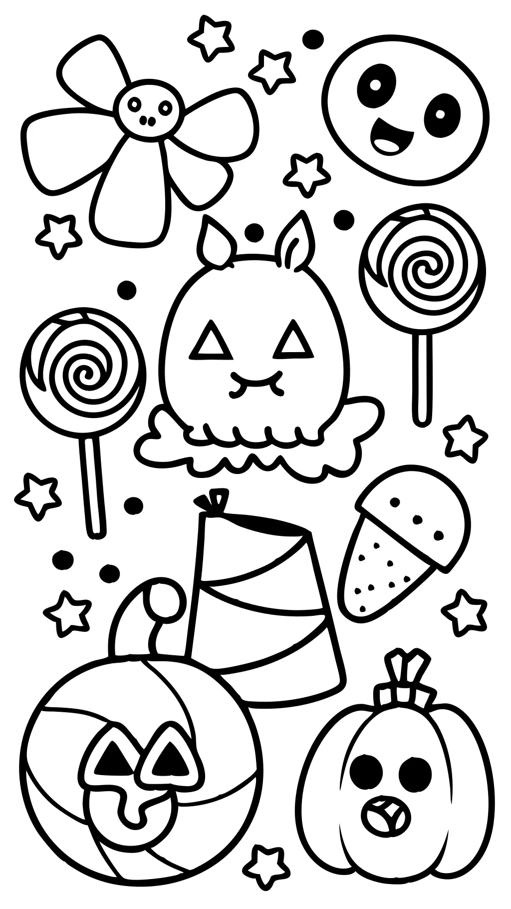 halloween candy coloring page